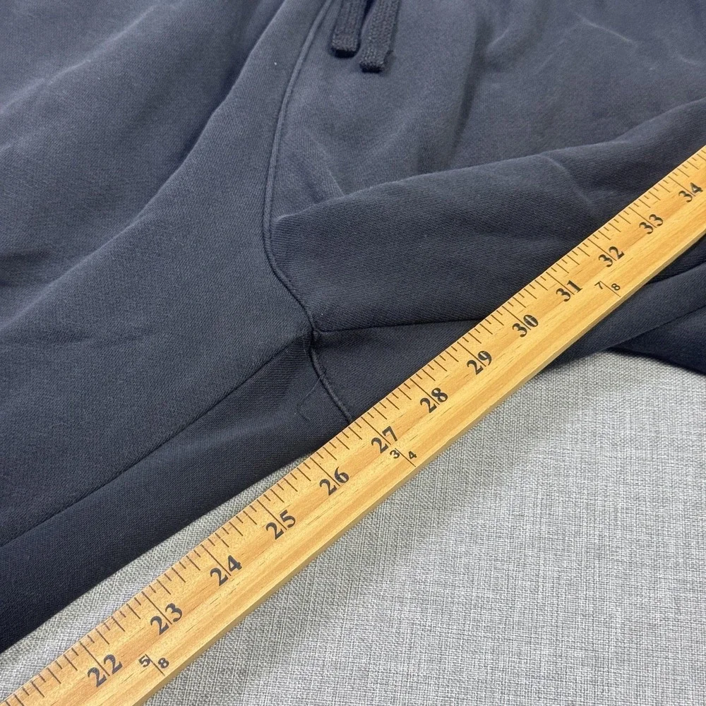 Nike Jogger Pants Mens Large Black Fleece Drawstring Pockets Ribbed Tapered